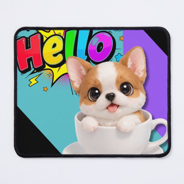 Item preview, Retro Comic Corgi: Bright Hello Pop Art Design designed and sold by Soluna Studio.