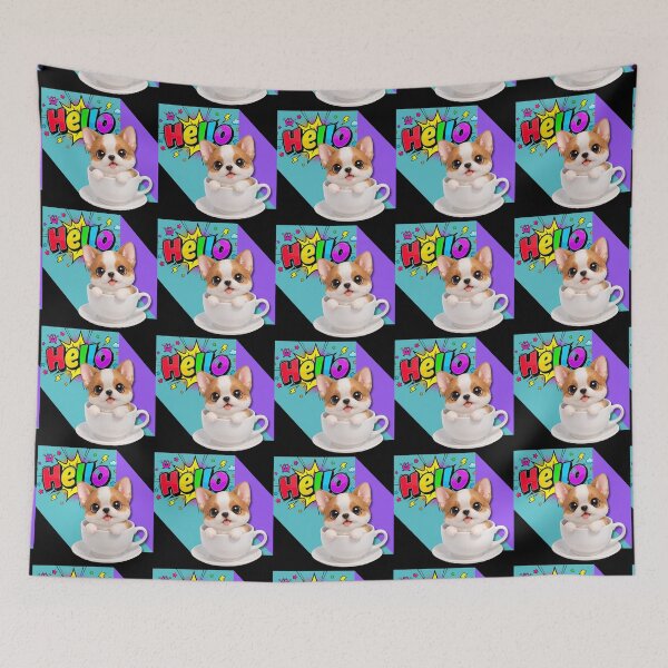 Item preview, Retro Comic Corgi: Bright Hello Pop Art Design designed and sold by Soluna Studio.