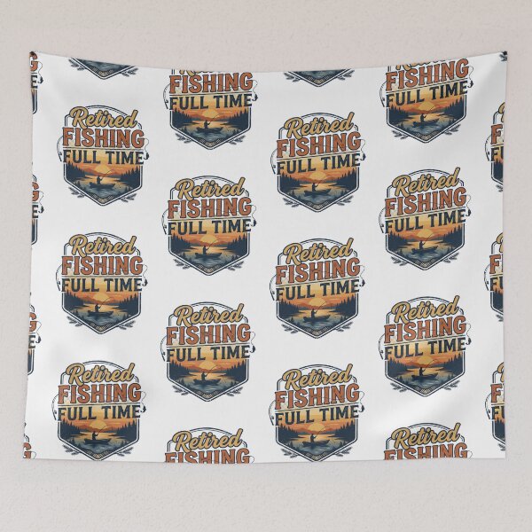 Item preview, Retired Fishing Full Time Sunset Lake designed and sold by PixelModeShop.