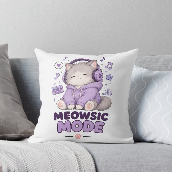 Item preview, Music Cat With Headphones Meowsic Mode Sticker designed and sold by MoodCats.