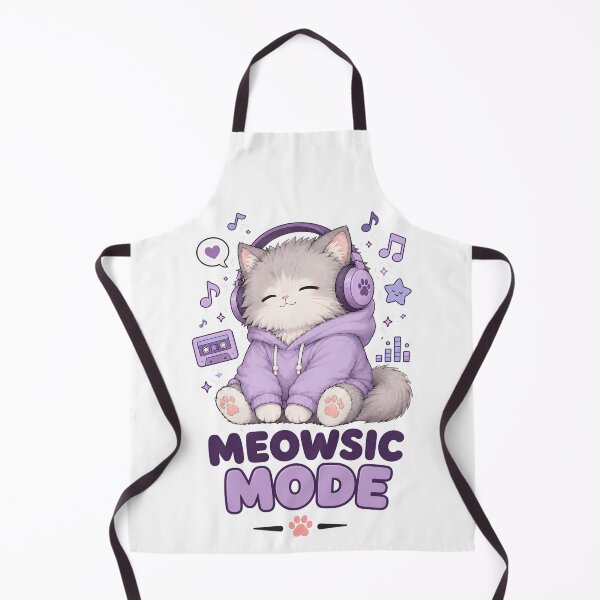 Item preview, Music Cat With Headphones Meowsic Mode Sticker designed and sold by MoodCats.