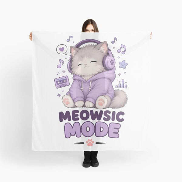 Item preview, Music Cat With Headphones Meowsic Mode Sticker designed and sold by MoodCats.