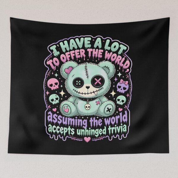 Item preview, Unhinged Trivia Cute Creepy Kawaii Pastel Goth designed and sold by DarklyOK.