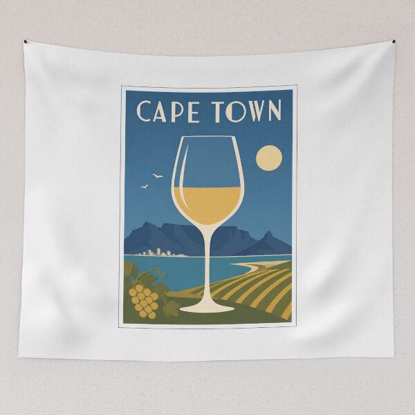 Item preview, Cape Town Wine Glass Table Mountain Travel Poster designed and sold by Beyond Destinations.