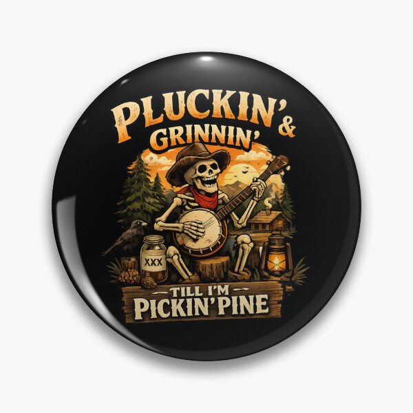 Item preview, Pluckin’ & Grinnin’ Till I’m Pickin’ Pine - Vintage Banjo player designed and sold by SidTastic .