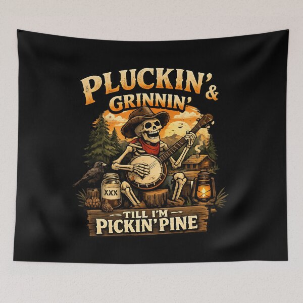 Item preview, Pluckin’ & Grinnin’ Till I’m Pickin’ Pine - Vintage Banjo player designed and sold by SidTastic .