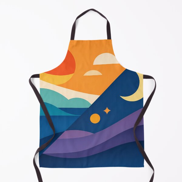 Item preview, Geometric Sun and Crescent Moon Landscape designed and sold by InkSmithery.
