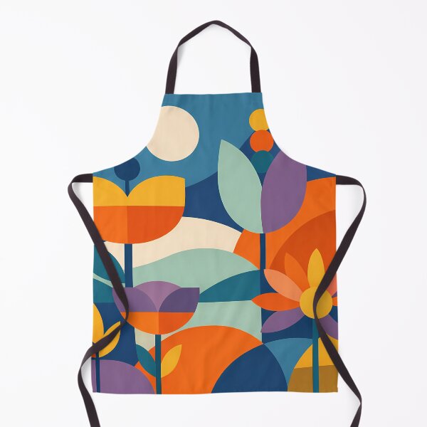 Item preview, Geometric Flower Garden in Retro Colours designed and sold by InkSmithery.