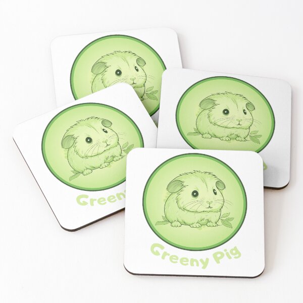 Item preview, Cute Green Guinea Pig Cartoon Design designed and sold by KasiaS95.