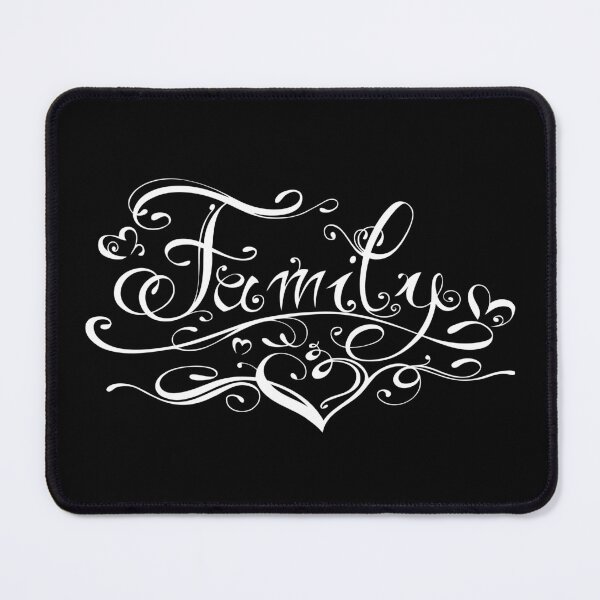 Item preview, Family tattoo lettering with hearts. Tattoo Style. designed and sold by Christine Krahl.