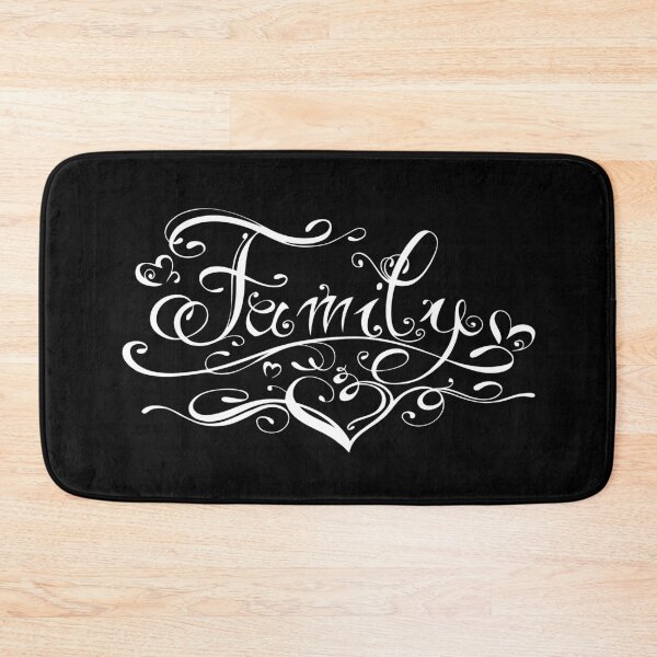 Item preview, Family tattoo lettering with hearts. Tattoo Style. designed and sold by Christine Krahl.