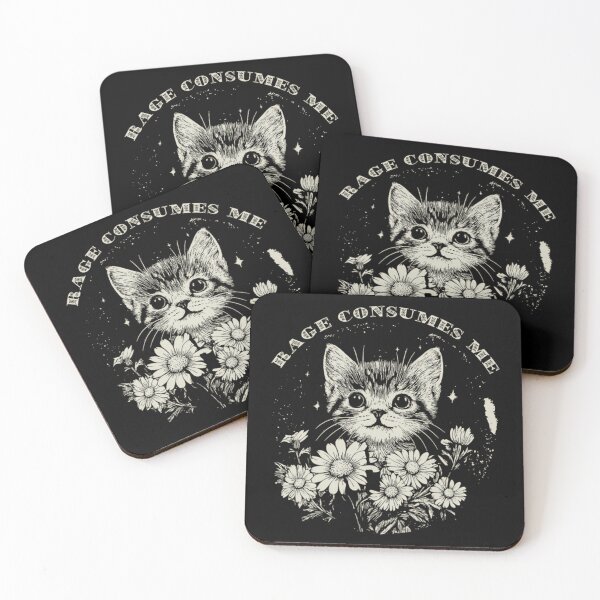 Item preview, Rage Consumes Me Cute Cat Meme Vintage Retro Funny Kitten designed and sold by CCChillingfrog.