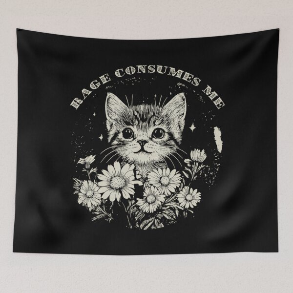 Item preview, Rage Consumes Me Cute Cat Meme Vintage Retro Funny Kitten designed and sold by CCChillingfrog.