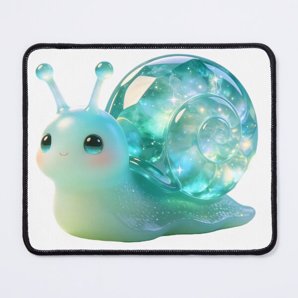 Item preview, Cute Emerald Snail Mascot designed and sold by ABYSSLAB.
