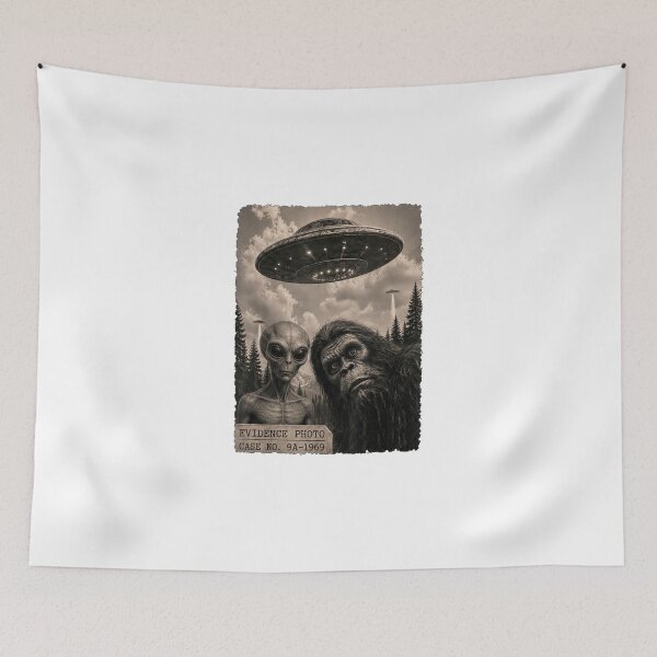 Item preview, funny bigfoot alien ufo vintage evidence designed and sold by cass-vale-lab.