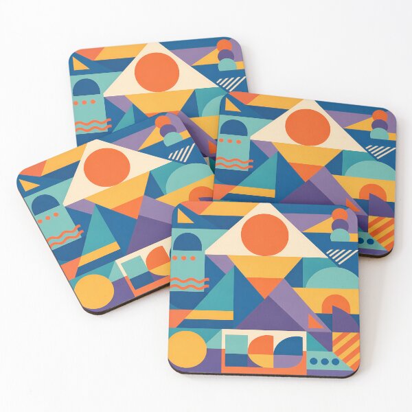 Item preview, Colourful Memphis Geometric Shape Collage designed and sold by InkSmithery.