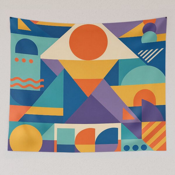 Item preview, Colourful Memphis Geometric Shape Collage designed and sold by InkSmithery.