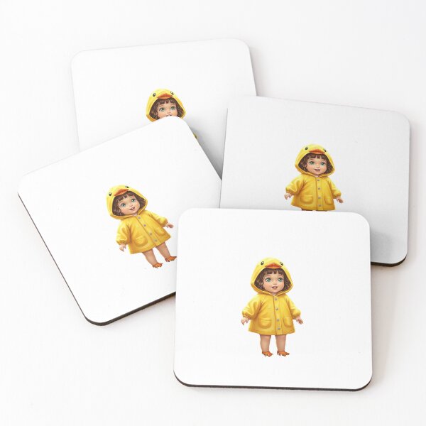 Item preview, Cute Baby Girl in Yellow Duck Raincoat designed and sold by blossomfun.