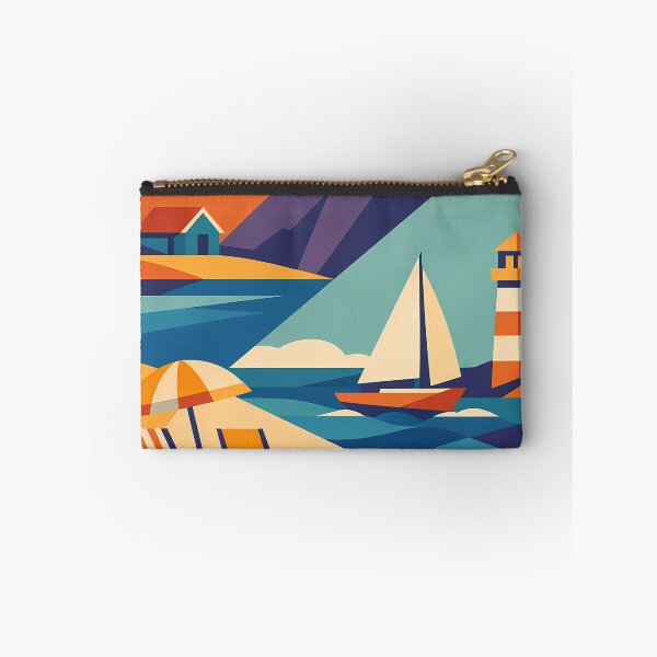 Item preview, Minimal Coastal Yacht and Lighthouse Scene designed and sold by InkSmithery.