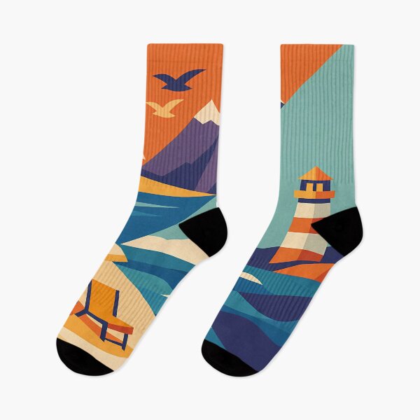 Item preview, Minimal Coastal Yacht and Lighthouse Scene designed and sold by InkSmithery.