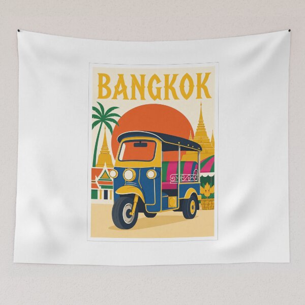 Item preview, Bangkok Tuk Tuk Thailand Travel Poster designed and sold by Beyond Destinations.