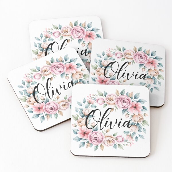 Item preview, Olivia Floral Name Watercolor Boho Personalized Design designed and sold by ArcticFoxStudio.