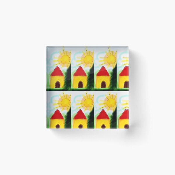 Item preview, A cute little home and bright yellow sun designed and sold by Shukasya-Arts.