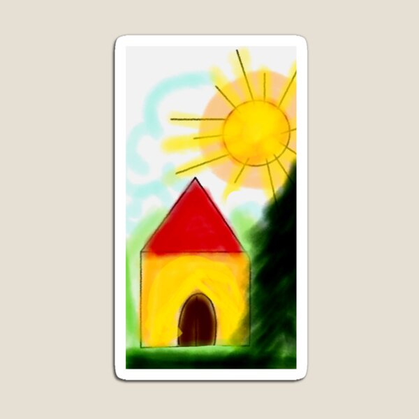 Item preview, A cute little home and bright yellow sun designed and sold by Shukasya-Arts.