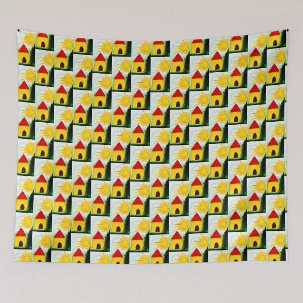 Item preview, A cute little home and bright yellow sun designed and sold by Shukasya-Arts.