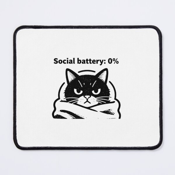 Item preview, Grumpy Cat Social Battery 0% Linocut designed and sold by Graphroad.