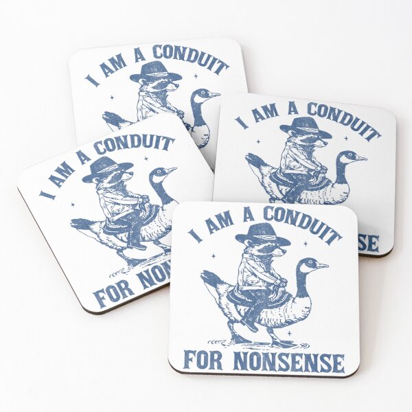 Item preview, I Am A Conduit For Nonsense Funny Cowboy Raccoon Goose Meme designed and sold by CCChillingfrog.