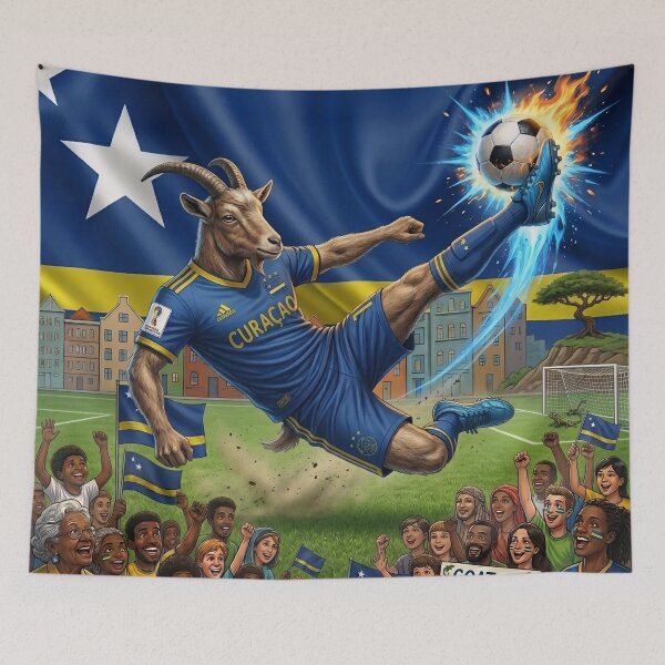 Item preview, CURACAO SOCCER GOAT MASCOT designed and sold by internlvisions.