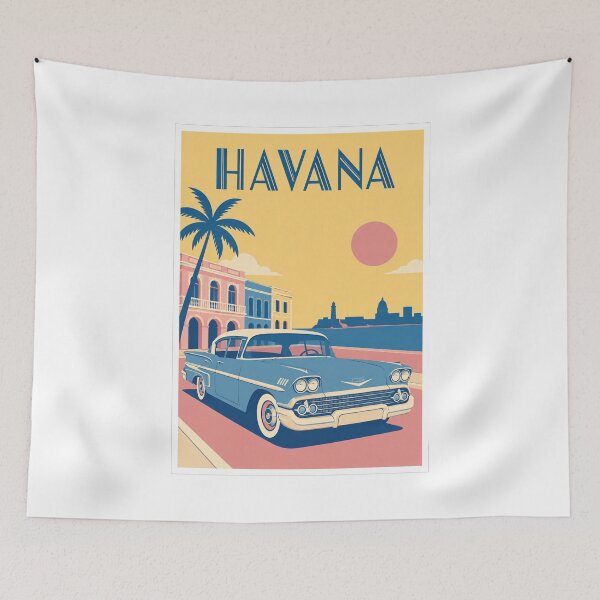 Item preview, Havana Classic Car Malecon Travel Poster designed and sold by Beyond Destinations.