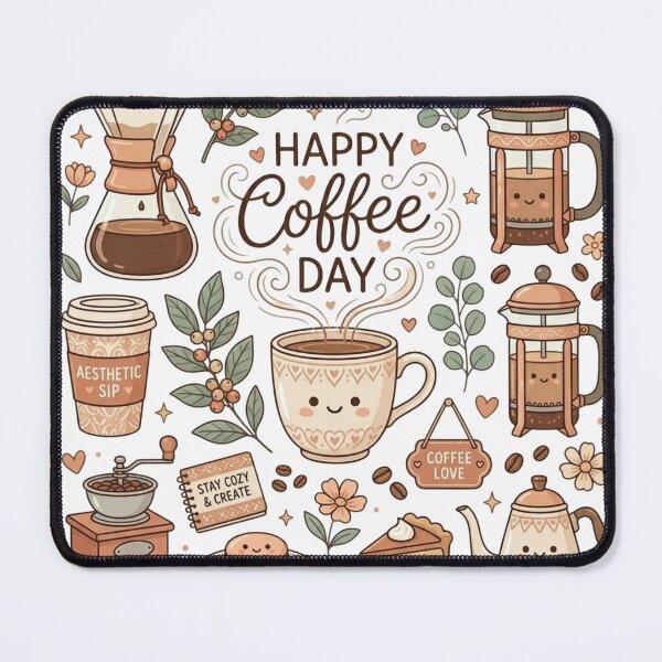Item preview, Cozy Kawaii Coffee Day Doodle - Cute Cafe Aesthetic Graphic designed and sold by LunaVales.