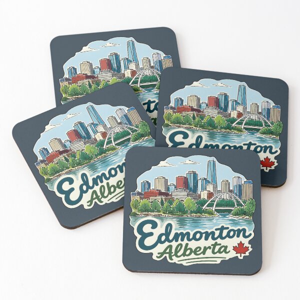 Item preview, Edmonton Alberta Canada Watercolor Skyline Cute Cityscape  designed and sold by HowToCanadian.