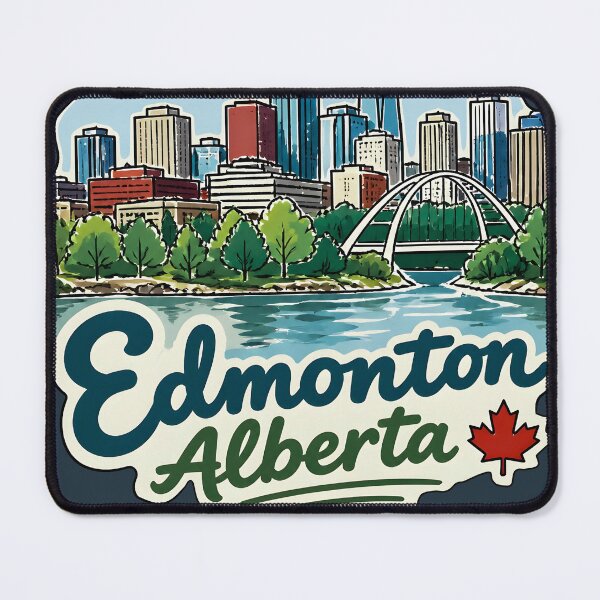 Item preview, Edmonton Alberta Canada Watercolor Skyline Cute Cityscape designed and sold by HowToCanadian.