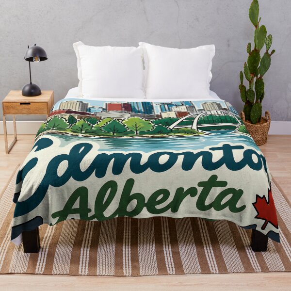 Item preview, Edmonton Alberta Canada Watercolor Skyline Cute Cityscape  designed and sold by HowToCanadian.