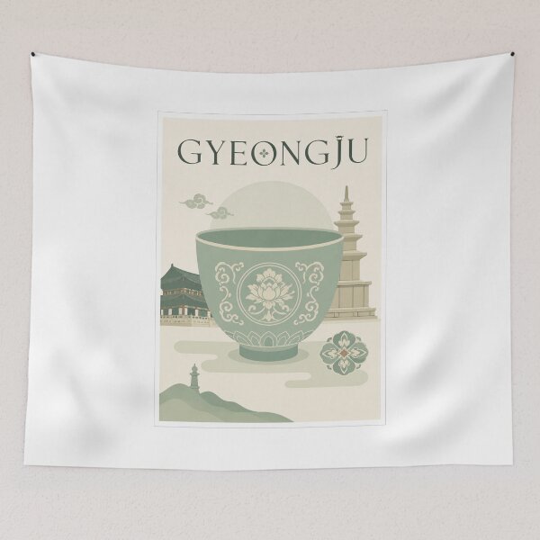 Item preview, Gyeongju Celadon Bowl Korea Travel Poster designed and sold by Beyond Destinations.