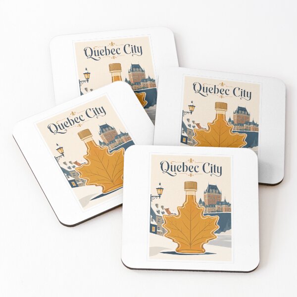 Item preview, Quebec City Maple Syrup Bottle Travel Poster designed and sold by Beyond Destinations.