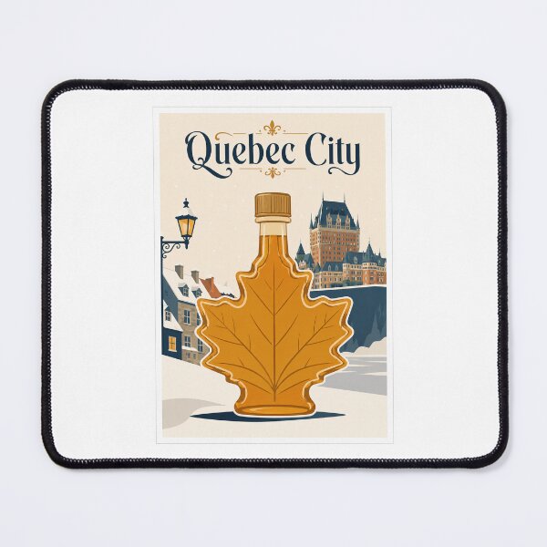 Item preview, Quebec City Maple Syrup Bottle Travel Poster designed and sold by Beyond Destinations.
