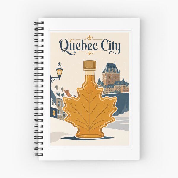 Item preview, Quebec City Maple Syrup Bottle Travel Poster designed and sold by Beyond Destinations.