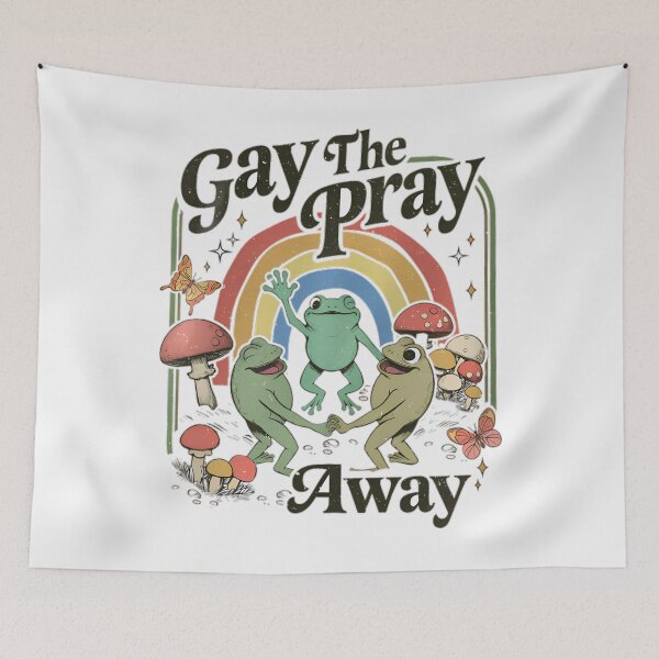 Item preview, Gay The Pray Away, Gay Frog, Funny Gay Saying, Cottagecore Frog And Toad designed and sold by Vinsinv.