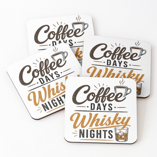 Item preview, Coffee Days and Whiskey Nights - Vintage Design for Coffee Lovers designed and sold by Candie_Loudenfrau_Art.