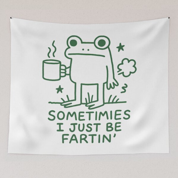Item preview, Sometimes I Just Be Fartin Cute Frog Meme Minimal Line Art designed and sold by CCChillingfrog.