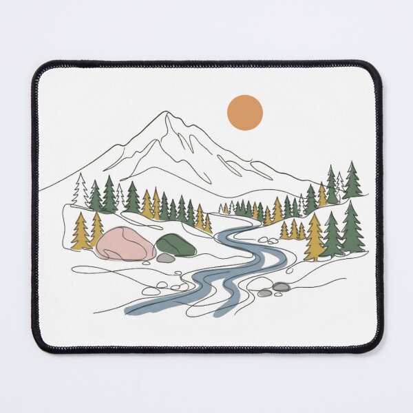 Item preview, Minimal Mountain River Landscape designed and sold by MyStyleHub.