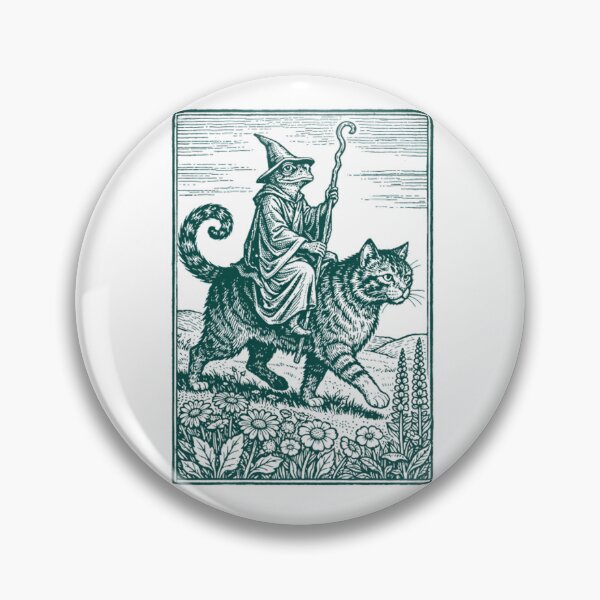 Item preview, Funny Wizard Frog Riding Medieval Cat Vintage Fantasy designed and sold by CCChillingfrog.