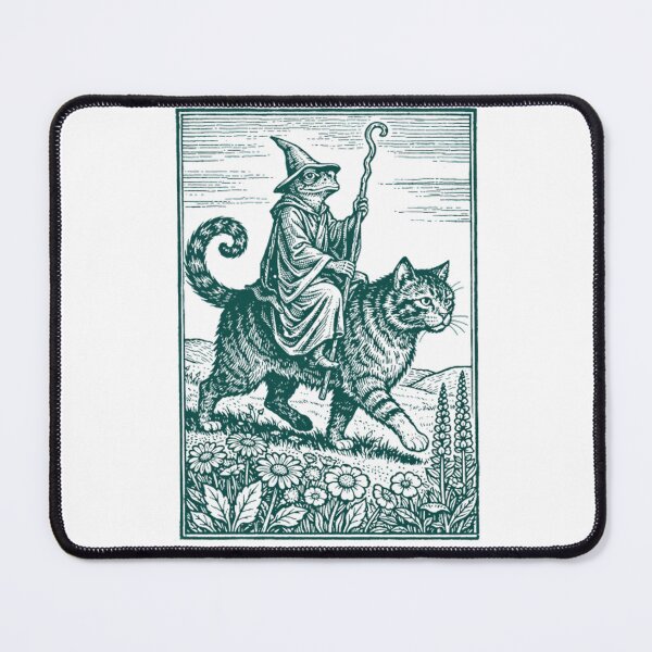 Item preview, Funny Wizard Frog Riding Medieval Cat Vintage Fantasy designed and sold by CCChillingfrog.