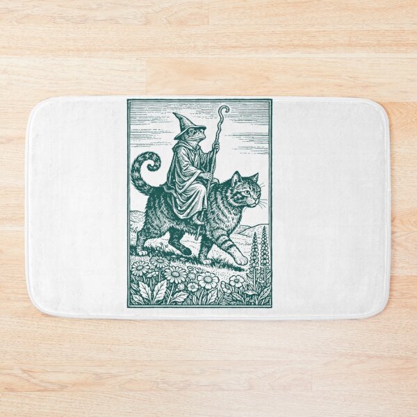 Item preview, Funny Wizard Frog Riding Medieval Cat Vintage Fantasy designed and sold by CCChillingfrog.