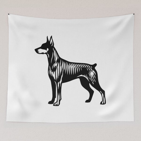 Item preview, Dobie Silhouette - Minimalist Linear Doberman Dog designed and sold by Pfotenfaden.