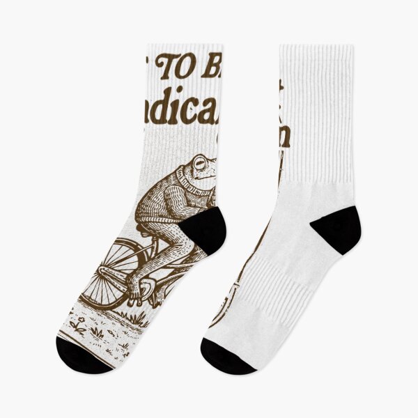 Item preview, Off To Be Radical Left Scum Funny Frog Bicycle Vintage Meme designed and sold by CCChillingfrog.